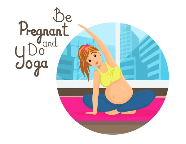 Kobieta w ciąży zdrowe działania ilustracja — Wektor stockowy