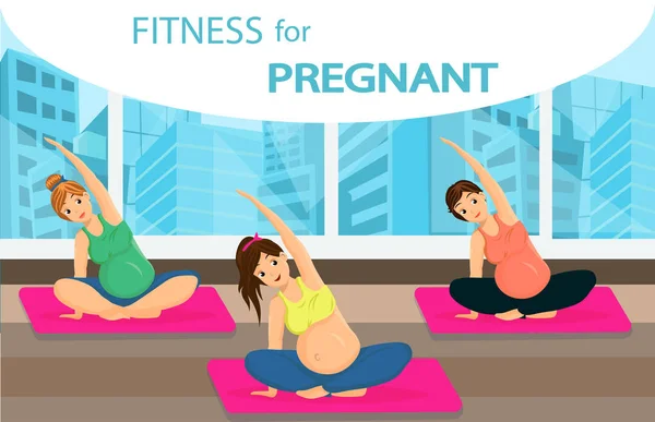 Plantilla de banner web de clase Fitness para mujeres embarazadas — Archivo Imágenes Vectoriales