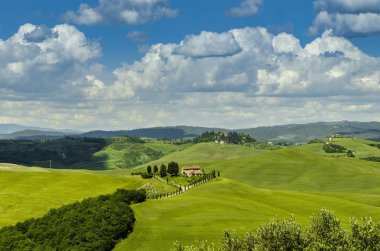 Toskana Girit Senesi güzel panorama, İtalya