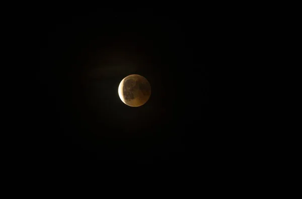 Red moon during an eclipse phase