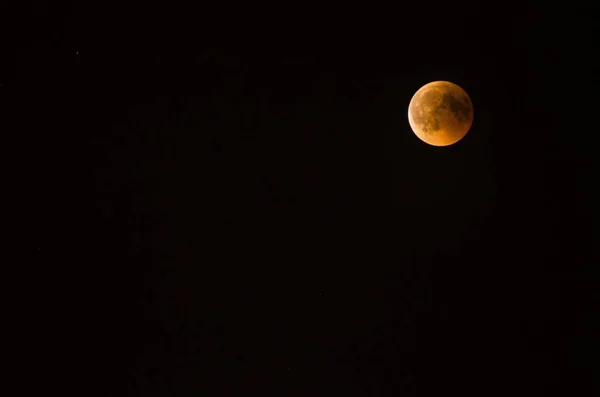 Lua Vermelha Durante Uma Fase Eclipse — Fotografia de Stock