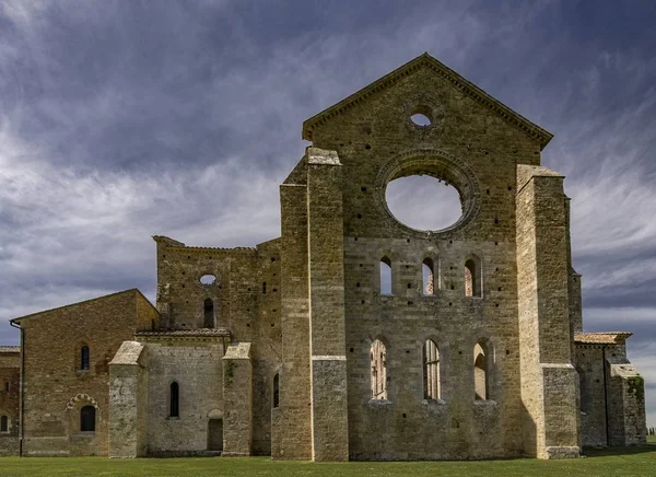 Abadía San Galgano Vista Desde Una Fachada Siena Italia —  Fotos de Stock