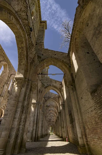 Abadía San Galgano Vista Desde Interior Toscana Italia —  Fotos de Stock