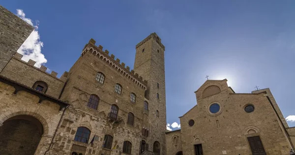 Palazzo Vecchio Del Podesta Torre Rognosa San Gimignano Vista Perspectiva — Foto de Stock
