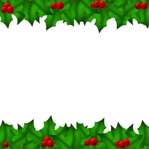 Weihnachten Hintergrund Mit Stechpalme Rahmen — Stockfoto