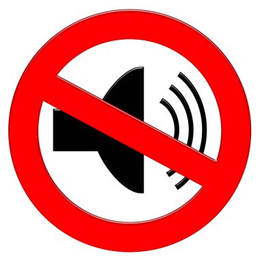 Hoparlör çizim simgesi ile Yasaklama sembolü