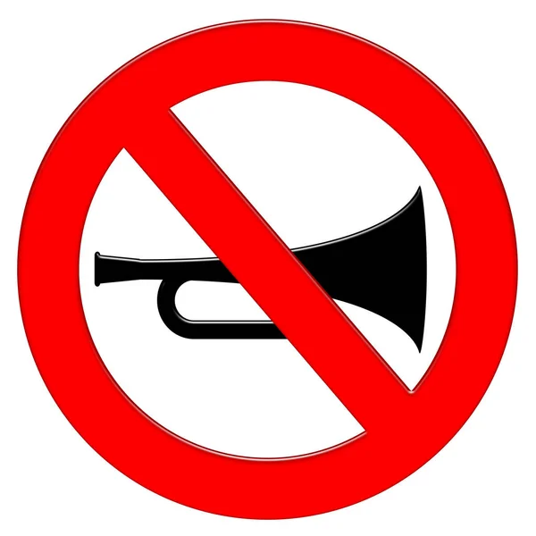 Symbol Zákazu Ikonou Trumpety — Stock fotografie