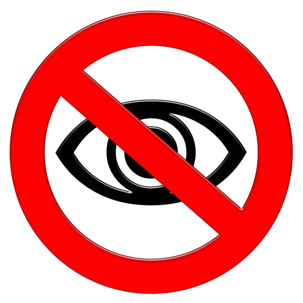 Prohibition Symbol Eye Illustration Icon — Stock Photo, Image