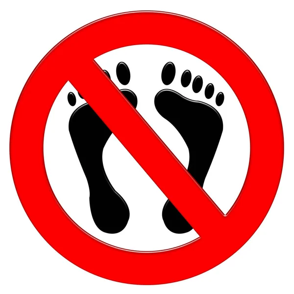 Prohibition Symbol Feet Illustration Icon — Stock Photo, Image