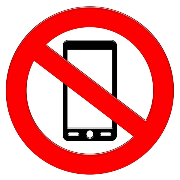 Akıllı telefon illüstrasyon simgesi ile yasaklama sembolü