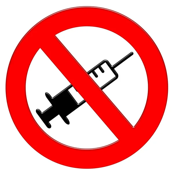 Símbolo Prohibición Con Icono Ilustración Jeringa — Foto de Stock