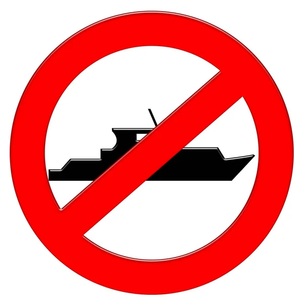 Prohibition symbol with ship illustration icon — Stock Image Prohibition Symbol Ship Illustration Icon Royalty Free Stock Images