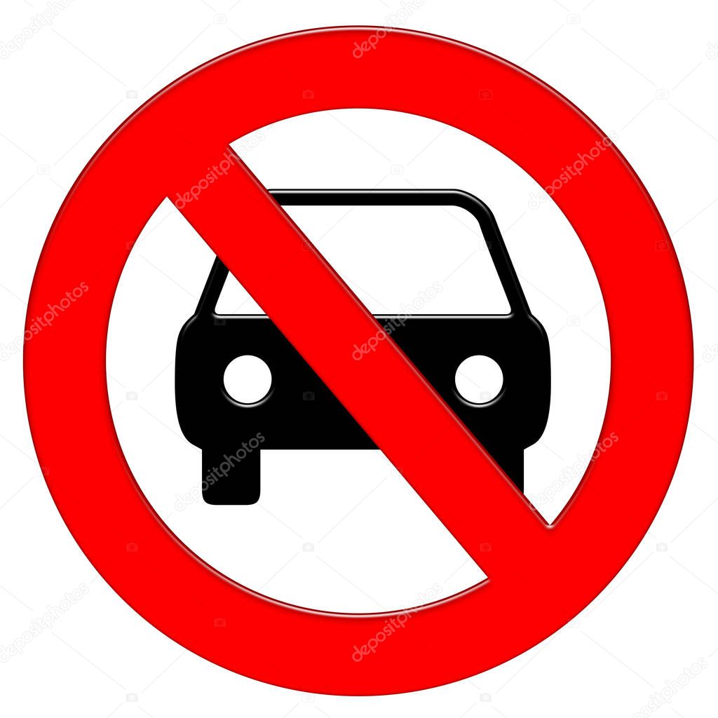 Car prohibition symbol illustration icon