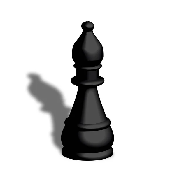 黒いチェスの作品の3Dイラスト — ストック写真