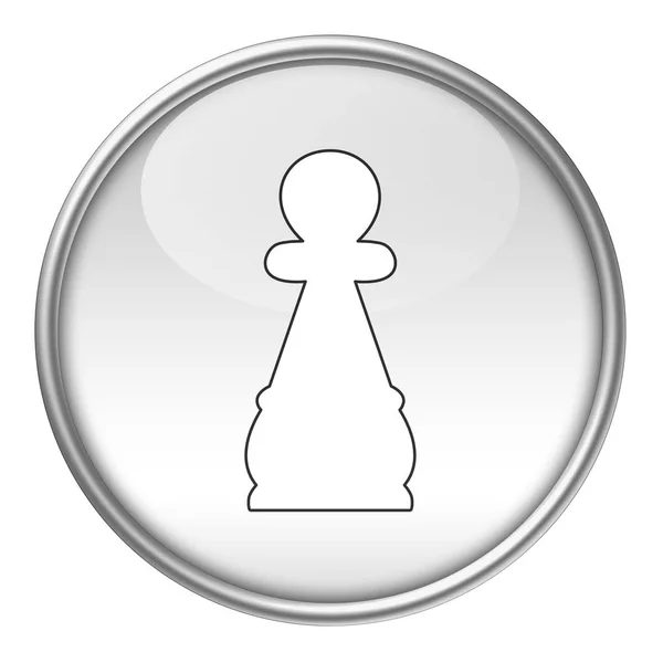 带白棋棋子的按钮 — 图库照片