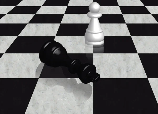 Pion Contre Roi Des Échecs Illustration — Photo