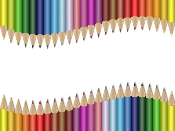 Fundo Ilustrado Com Lápis Coloridos — Fotografia de Stock