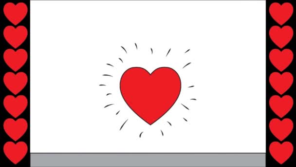 Animation des amoureux qui forment un cœur pour la Saint-Valentin — Video