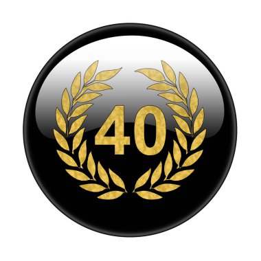 Yıldönümünü kutlamak için çelenkli düğme.