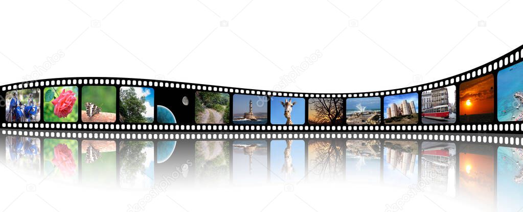 Frame film with various photos inside