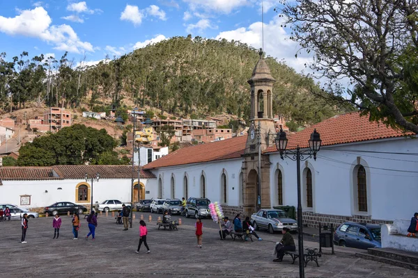 Plaza Pedro Anzares Και Αποικιακά Κτίσματα Και Μοναστήρι Της Recoleta — Φωτογραφία Αρχείου