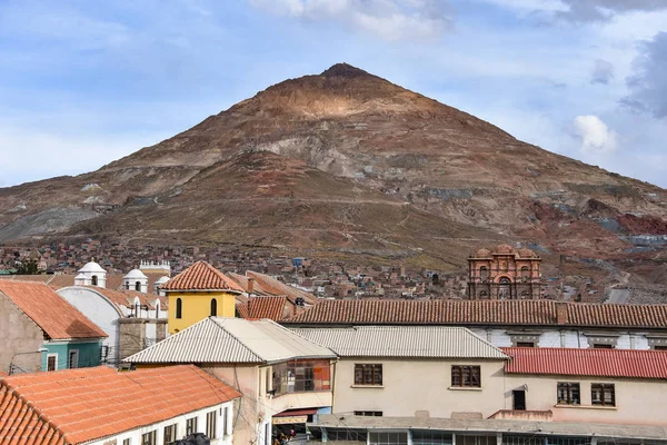 Vue Montagne Cerro Rico Depuis Toit Chapelle San Lorenzo Potosi — Photo
