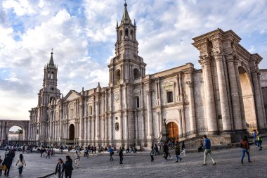 Bazilika Katedrali Arequipa Plaza de Armas, Peru, Güney Amerika.