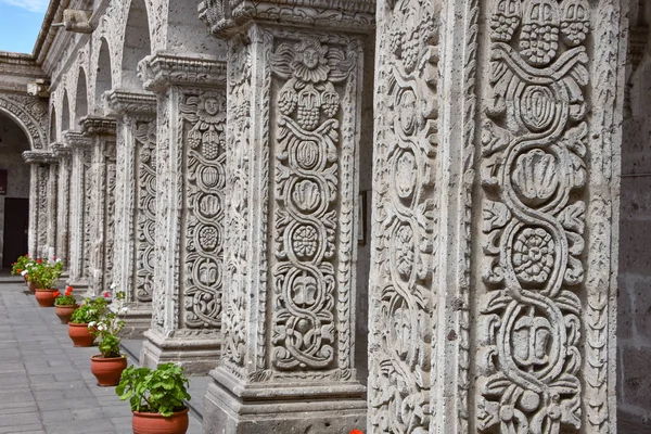 Innergård Och Kloster Kyrkan Compania Arequipa Peru — Stockfoto