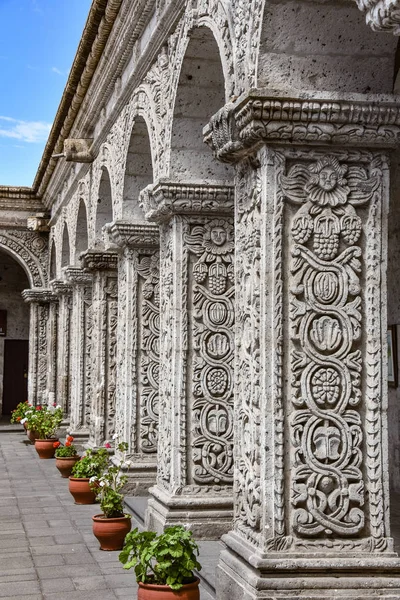 Innergård Och Kloster Kyrkan Compania Arequipa Peru — Stockfoto