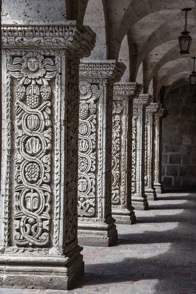 Cortile Interno Chiostri Della Chiesa Compania Arequipa Perù — Foto Stock