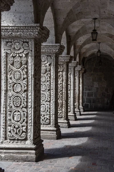 Cortile Interno Chiostri Della Chiesa Compania Arequipa Perù — Foto Stock