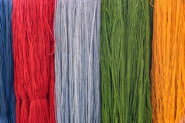 Doğal olarak boyalı alpaka yün geleneksel Tekstil dokuma. Arequipa, Peru