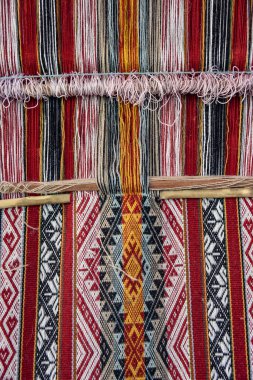 Geleneksel and tekstil tasarımları kapatın. Arequipa, Peru