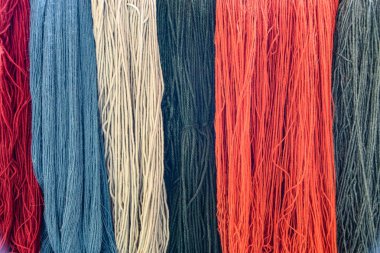 Doğal olarak boyalı alpaka yün geleneksel Tekstil dokuma. Arequipa, Peru