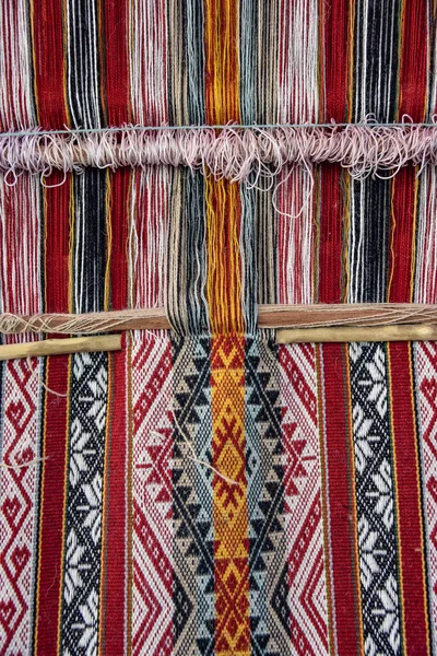 Close Van Traditionele Andes Textiel Ontwerpen Arequipa Peru — Stockfoto