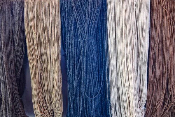 Lana Alpaca Teñida Naturalmente Para Tejido Textil Tradicional Arequipa Perú — Foto de Stock
