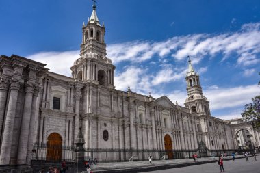 Bazilika Katedrali Arequipa Plaza de Armas, Peru, Güney Amerika.