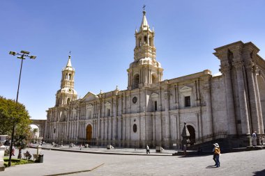 Bazilika Katedrali Arequipa Plaza de Armas, Peru, Güney Amerika.