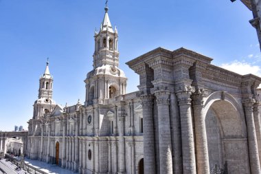 Bazilika Katedrali Arequipa Plaza de Armas, Peru, Güney Amerika.