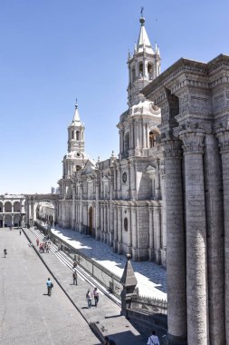 Bazilika Katedrali Arequipa Plaza de Armas, Peru, Güney Amerika.