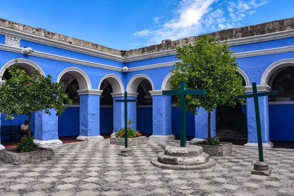 Arequipa Perú Octubre 2018 Patios Interiores Del Monasterio Santa Catalina — Foto de Stock