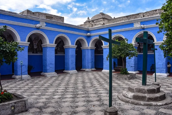 Arequipa Perú Octubre 2018 Patios Interiores Del Monasterio Santa Catalina — Foto de Stock