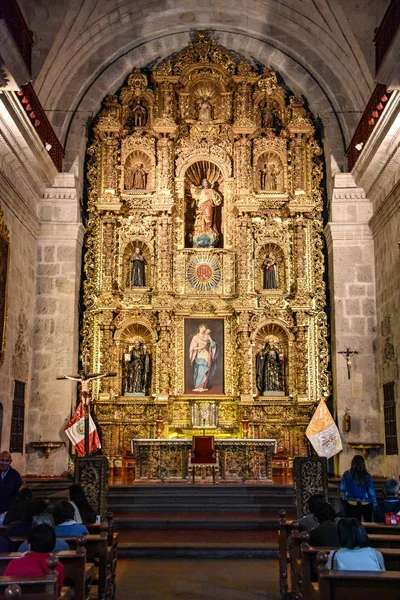 Arequipa Peru October 2018 Interior Jesuit Church Compania One Oldest — Stock Photo, Image