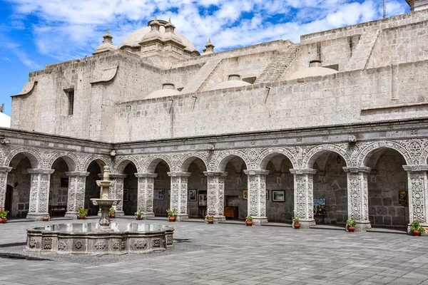 Patio Interior Claustros Iglesia Compania Arequipa Perú — Foto de Stock