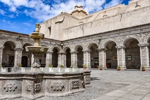 Patio Interior Claustros Iglesia Compania Arequipa Perú — Foto de Stock