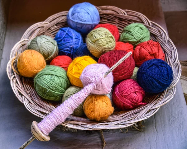 Natürlich Gefärbte Alpakawolle Für Die Traditionelle Textilweberei Arequipa Peru — Stockfoto