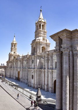 Bazilika Katedrali Arequipa Plaza de Armas, Peru, Güney Amerika.
