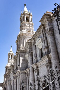 Bazilika Katedrali Arequipa Plaza de Armas, Peru, Güney Amerika.