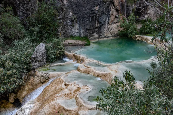 Laguna Millpu Una Serie Impresionantes Piscinas Turquesas Naturales Cerca Ciudad — Foto de Stock