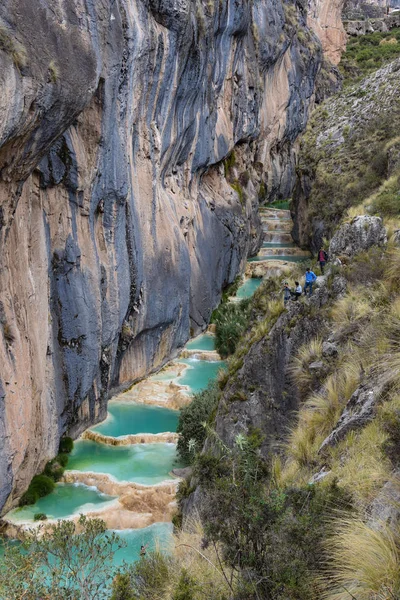 Laguna Millpu Una Serie Impresionantes Piscinas Turquesas Naturales Cerca Ciudad — Foto de Stock